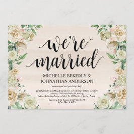 Tarjeta de invitación de boda de recepción de fuga