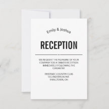 Tarjeta de invitación de boda de recepción plantil