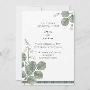 Tarjeta de Invitación de Boda de Tartán de Campani