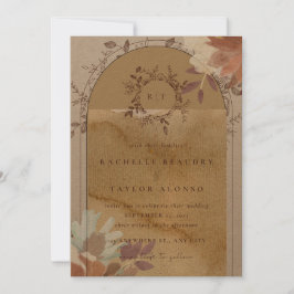 Tarjeta de invitación de boda de tema vintage