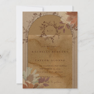 Tarjeta de invitación de boda de tema vintage