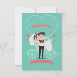 Tarjeta de invitación de boda divertida