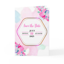 Tarjeta de invitación de boda doblada tarjeta de v