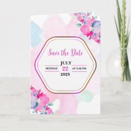 Tarjeta de invitación de boda doblada tarjeta de v