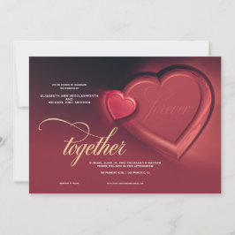 Tarjeta de Invitación de Boda Dos Corazones Juntos
