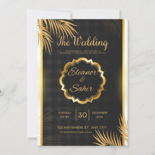 Tarjeta de invitación de boda editable 