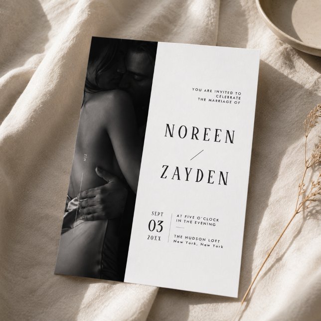 Tarjeta de Invitación de Boda Editorial Simple Mod (Subido por el creador)