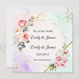 tarjeta de invitación de boda elegante