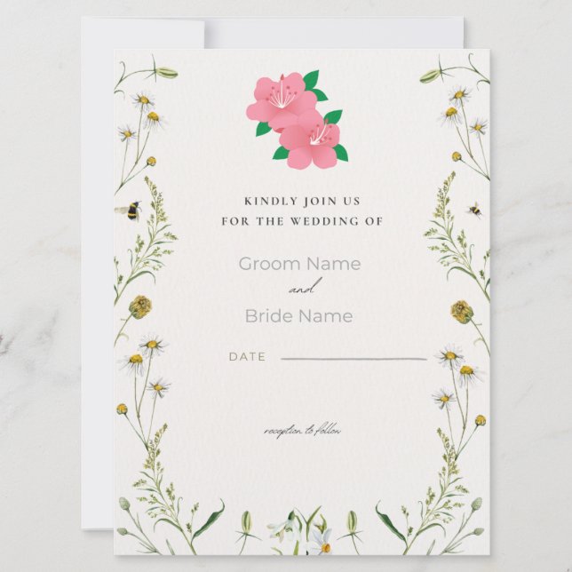 Tarjeta de invitación de boda elegante (Anverso)