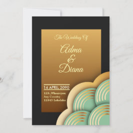 Tarjeta de invitación de boda elegante