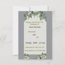 Tarjeta de invitación de boda elegante