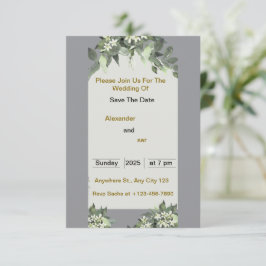 Tarjeta de Invitación de Boda Elegante