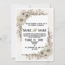 Tarjeta de Invitación de Boda Elegante