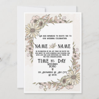 Tarjeta de Invitación de Boda Elegante