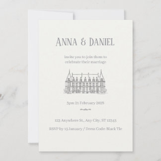 Tarjeta de Invitación de Boda Elegante