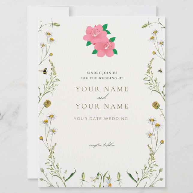 Tarjeta de invitación de boda elegante (Anverso)