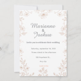 Tarjeta de Invitación de Boda Elegante