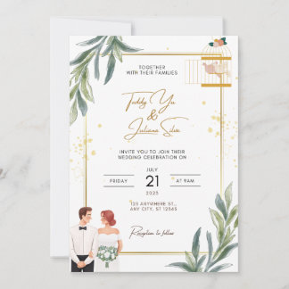 Tarjeta de invitación de boda elegante