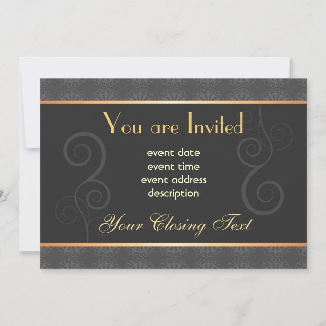 Tarjeta de Invitación de Boda Elegante (Anverso)