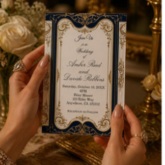 Tarjeta de invitación de boda elegante Art Deco en