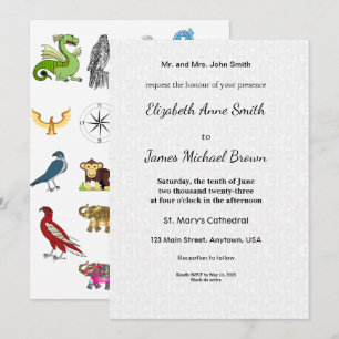 Tarjeta de Invitación de Boda Elegante Clásico Min