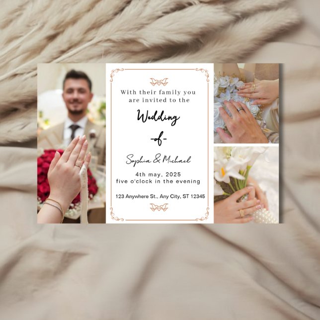 Tarjeta de Invitación de Boda Elegante Collage de  (Subido por el creador)