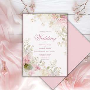 Tarjeta de Invitación de Boda Elegante con Hortens