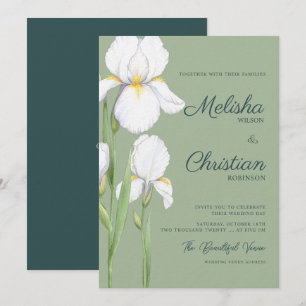 Tarjeta de Invitación de Boda Elegante con Lirios 