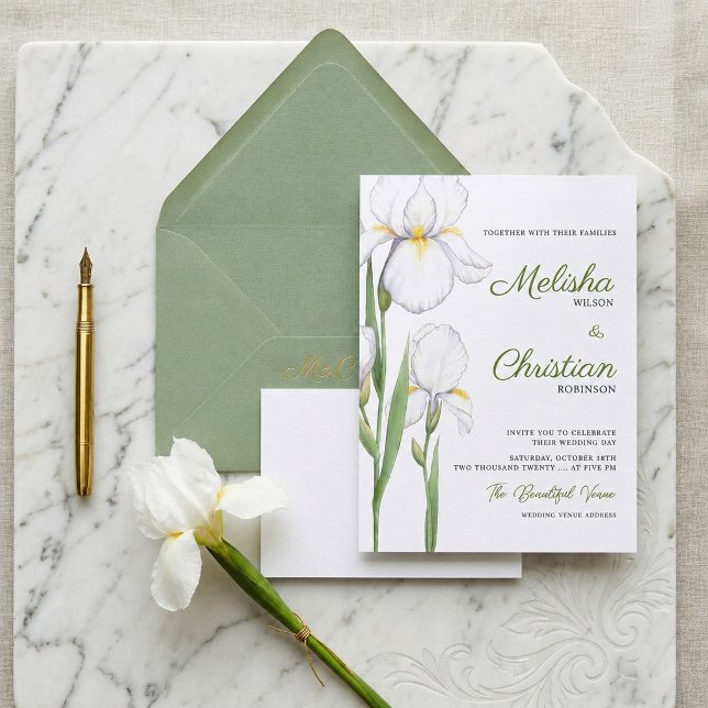 Tarjeta de Invitación de Boda Elegante con Lirios  (Subido por el creador)