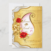 Tarjeta de Invitación de Boda Elegante con Rosas D