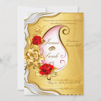 Tarjeta de Invitación de Boda Elegante con Rosas D