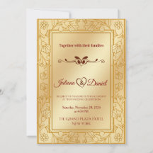 Tarjeta de Invitación de Boda Elegante de Lujo con