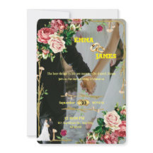 Tarjeta de Invitación de Boda Elegante Editable