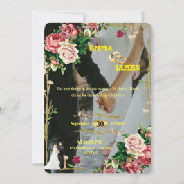 Tarjeta de Invitación de Boda Elegante Editable