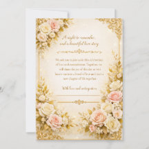 Tarjeta de Invitación de Boda Elegante Floral Dora