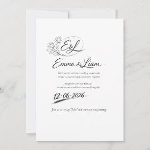 Tarjeta de Invitación de Boda Elegante – Lujo Mini