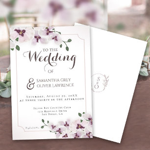 Tarjeta de Invitación de Boda Elegante Orquídea