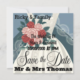 Tarjeta de Invitación de Boda Elegante Vintage