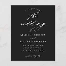 Tarjeta de invitación de boda en blanco y negro co