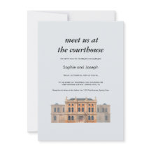 Tarjeta de invitación de boda en juzgado al estilo