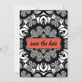 tarjeta de invitación de boda en negro y blanco co