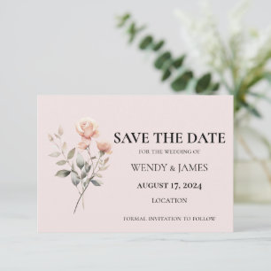 Tarjeta de invitación de boda en suave melocotón p