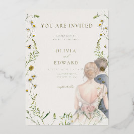 Tarjeta de invitación de boda estética