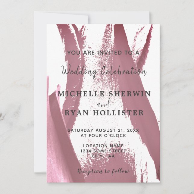 Tarjeta de Invitación de Boda Flor Tulipán (Anverso)