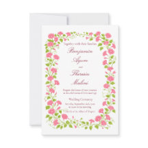 Tarjeta de invitación de boda floral
