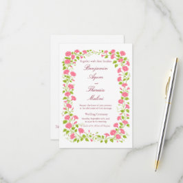 Tarjeta de invitación de boda floral