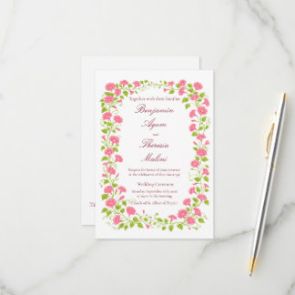 Tarjeta de invitación de boda floral