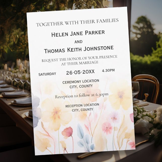 Tarjeta de invitación de boda floral (Subido por el creador)