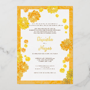 Tarjeta de invitación de boda floral - Diseño Mari