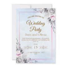 Tarjeta de Invitación de Boda Floral Elegante